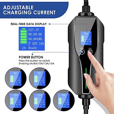 WISSENERGY Level 2 EV Charger 32A 220V-240V 7.7KW EV Charging Station for  Home, 20ft Cable, NEMA 14-50 Plug, Indoor/Outdoor Use, Touch Screen, EVSE