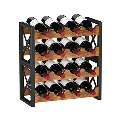 Homeiju 2-in-1 Wine Rack Countertop, Small Wine Rack Organizer