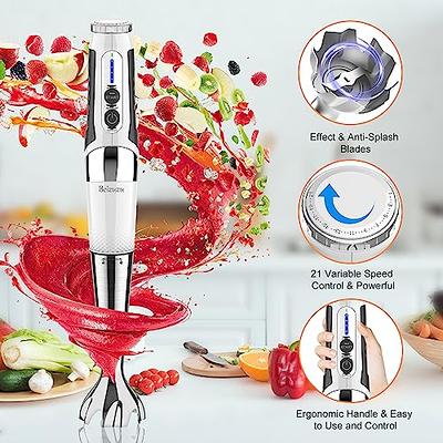 OVENTE Ultra-Stick 2-Speed Red Hand Immersion Blender Set with