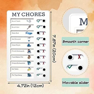 2pcs Checklist Board, Daily Schedule to Do List Board Plastic Chore Chart  Memo Checklist Boards with Slider Portable to Do List with 6pcs Cardstocks
