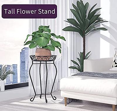 23.6 Black Plant Pot Indoor Modern Metal Planter with Stand for Living Room