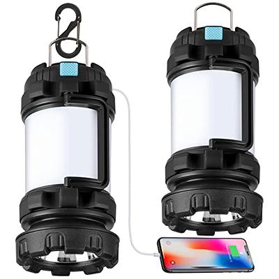 LED Camping Lantern, CT CAPETRONIX Rechargeable Camping Lights With 400LM 5  Light Modes, Water-Resistant Camping Tent Lights For Power Outage Camping  Emergency Hurricane (2-Pack, Black & Lake Blue)