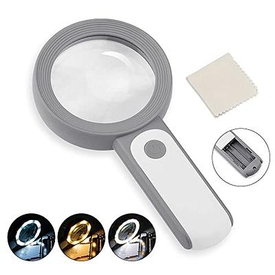 Lighted Magnifying Glass with 3X Magnifier for Reading and 45x Loupe Use as  Magnifying Lens, Jewelers Loupe, or Coin Magnifying Glass with Light, or  Handheld Small Magnifying Glass for Reading Labels