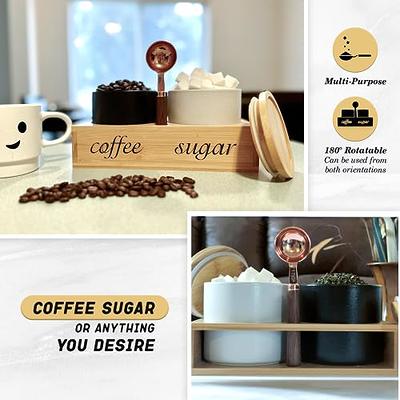 Coffee Sugar Tea Canister Set, Coffee Bean Storage Jar with Spoon and  Airtight Lids, Coffee Containers, Farmhouse Coffee Bar Accessories, Coffee