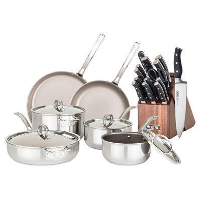 Viking Multi-Ply 2-Ply 11 Piece Cookware Set Red