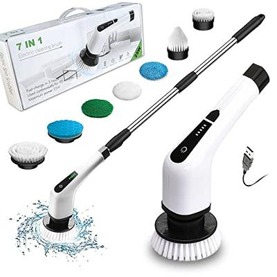 Electric Spin Scrubber, Cordless Cleaning Brush Power Shower Scrubber Long  Handle Extendable Handheld Electric Scrubber for Bathroom Floor Tub Tile