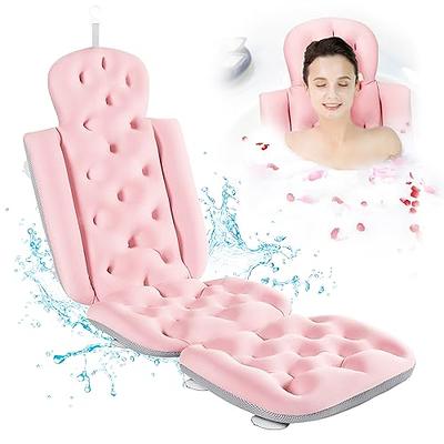 Unique Bargains Back Relax Bath Cushion Non Slip Suction Sups Comfortable  Head Rest Bathtub Pillow