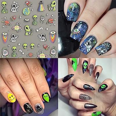 Halloween Nail Stickers 6 Sheets Spooky Skull Astronaut Alien