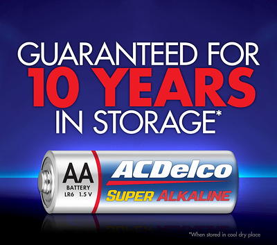 ACDelco 9V Batteries, Super Alkaline 9-Volt Battery, 12-Count 