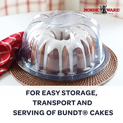 NORDIC WARE Bundt Cake Keeper Clear Twist Lock Cake Keeper Storage Set