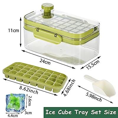 Ice Cube Tray with Lid and Bin, 2 Pack Ice Cubes Trays for Freezer