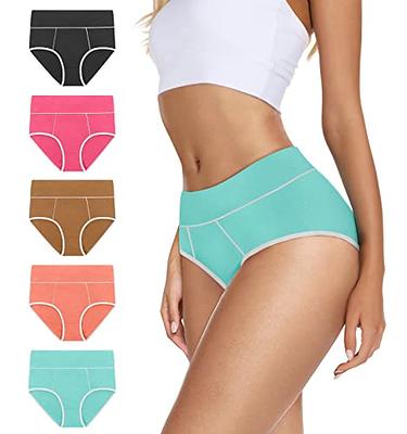 VIVISOO High Waisted Underwear For Women Cotton Stretch Panties Comfortable  Breathable Briefs Colorful Pack of 5(Black, Brown,Coral Pink,Rose Red,Lake  Green) X-Small - Yahoo Shopping