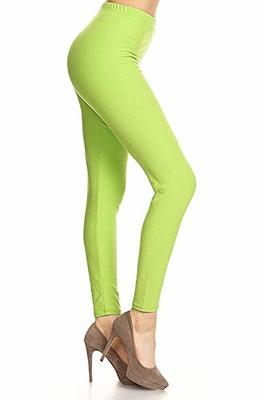 Polyester Spandex Womens Full Length Leggings, Green