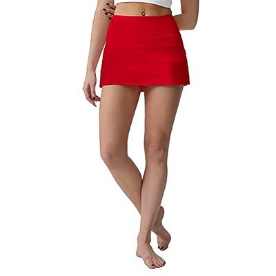 Milumia Women's Pleated Skort Skirt Wide Waistband Pocket Sport