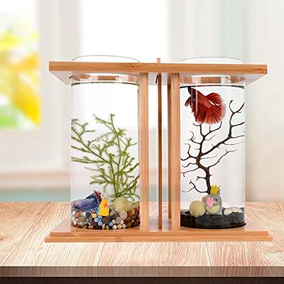 Acrylic Mini Fish Tank,Creative Wood Desktop Mini Aquarium Tank Bowl with LED  Light for Goldfish Betta Small Fish Aquarium Small Fish Tank Office  Business Home Decor - Yahoo Shopping