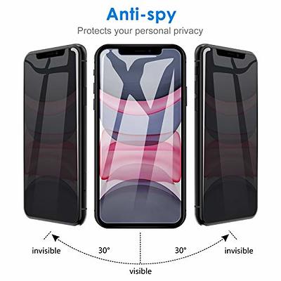[3 Pack] Privacy Screen Protector for iPhone 11/iPhone XR Anti-Spy Tempered  Glass Film Upgrade 9H Hardness Case Friendly Easy Installation Bubble Free