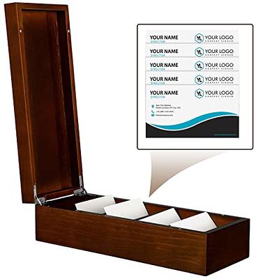 BUSINESS CARD HOLDER File Name Card Organizer Box with Dividers