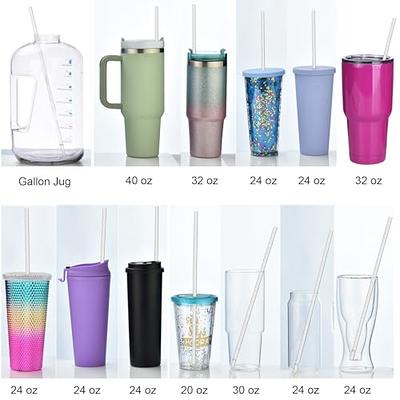 ALINK 12-Pack Reusable Plastic Clear Glitter Straws, 13 in Extra Long Straws  for Stanley 40 oz Tumbler, 1 Gallon, 64/32 oz Water Bottles, Plus Brush -  Yahoo Shopping