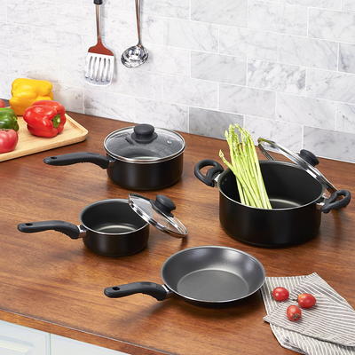 Farberware High Performance 17-Piece Nonstick Cookware Set, Black