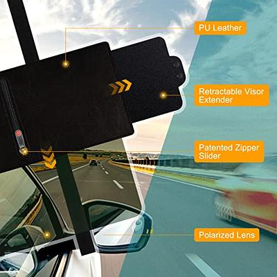 Sun Visor Extender for Car, Polarized Car Visor Extender with Zipper, One  Pull Down Sunshade 