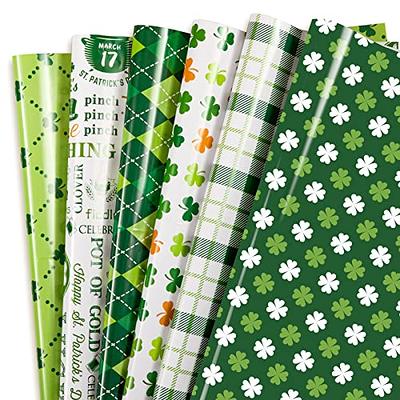 Whaline 100 Sheet Assorted Tissue Paper Folded Flat Green Gold Brown Gift  Wrapping Paper Art Paper for St Patrick's Day DIY Gift Wrapping Birthday