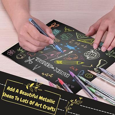  XSG Metallic Marker Pens, markers Set of 10 Colors Metallic  Permanent Markers for Black Paper,Rock Painting, Card Making,DIY Photo  Album, Scrapbook Crafts, Metal, Wood, Ceramic, Glass (Medium tip) : Arts