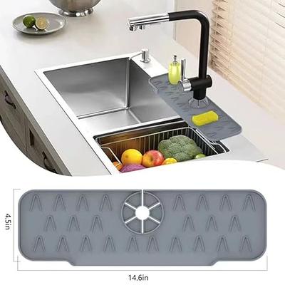 24in Faucet Sink Splash Water Guard Mat Silicone Kitchen Slip Drain Pad  Non-Slip