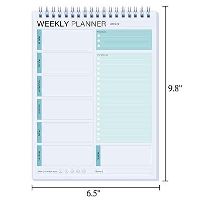 Weekly Planner Notepad,Spiral To Do List Undated Planning Pad, Weekly  Organizer for Students, Weekly Agenda for Work & Daily Life, 52 Sheets, 6.5  x 9.8 in (Green) - Yahoo Shopping