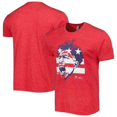 Men's Fanatics Branded Heathered Red Atlanta Braves Weathered Official Logo Tri-Blend T-Shirt