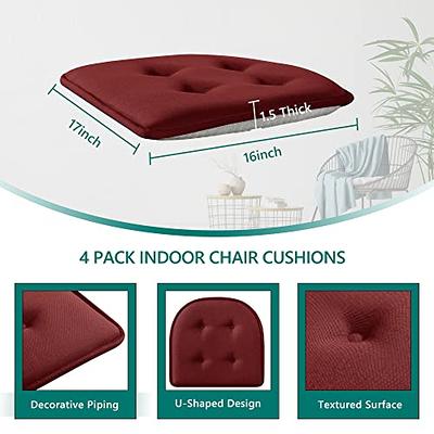 Basic Beyond Chair Cushions for Dining Chairs 4 Pack, Memory Foam Chair  Cushion with Ties and Non Slip Backing, 15.5 x 15.5 inches Tufted Chair  Pads for Dining Chairs(Rust) - Yahoo Shopping