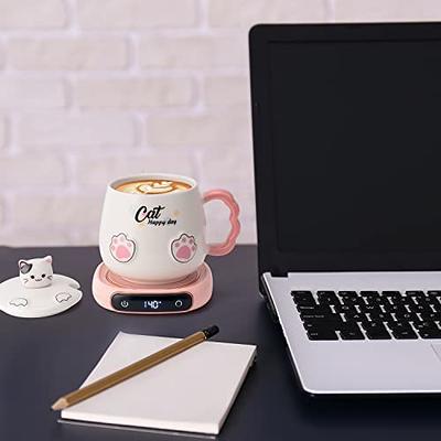 USB Coffee Mug Warmer: Candle Wax Warmer Smart Electric Cup Warmer Charge  for Phone Home Desk Office Use Beverage Heating Plate with Gravity Switch  for Hot Cocoa Milk Tea Water Pink 