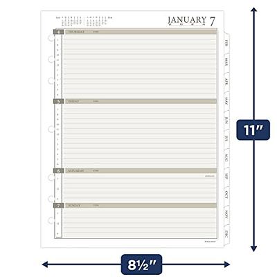 Day-timer January 2024 December 2024 Two Page per Day Reference Planner Refill, Size: Folio, White