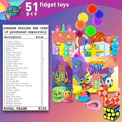 Fidget Toys, 120 Pack Fidgets Set Stocking Stuffers for Kids Party Favors  Autism Sensory Toy Bulk Adults Kids Boys Girls Teens Stress Autistic ADHD