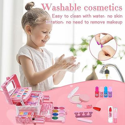 Washable Kids Makeup Girl Toys - Non Toxic Real Kit for Girls