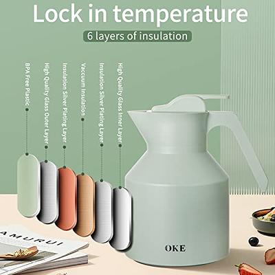 Large Thermal Coffee Carafe Double Walled Thermos Household Glass Liner  Coffee Pot Household Insulation Pot Vacuum Carafes