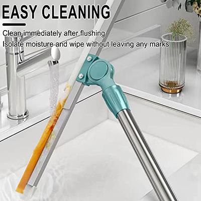 JOYBOS Floor Scrub Brush 2 In 1 Garage Bathroom Wiper Stiff Bristle Window  Squeegee Magic Broom Pool Mop Tub Tile Cleaner Brush