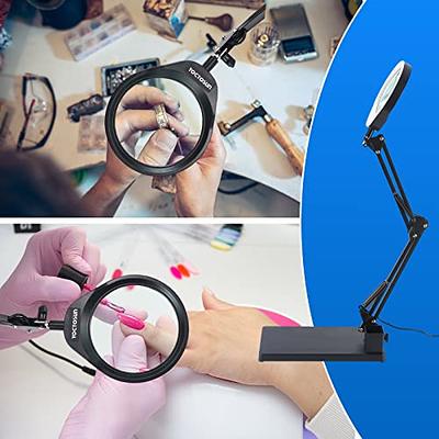 Magnifying Glass with Light and Stand, 3 Color Modes Stepless