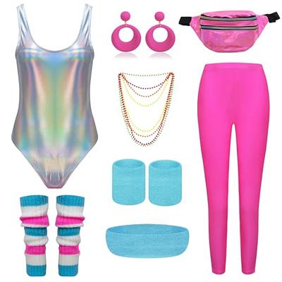 Refreedom Womens 80s Workout Costume Outfit 80s Accessories Set Leotar –  refreedom