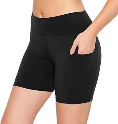 ALWAYS Women's 5 Yoga Shorts - Premium Soft Tummy Control Workout Stretch  Solid Leggings Pants with Pockets Black L - Yahoo Shopping