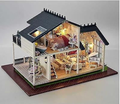 CUTEBEE Dollhouse Miniature with Furniture, DIY Wooden Dollhouse Kit Plus  Dust Proof and Music Movement, 1:24 Scale Creative Room Idea