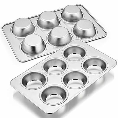 E-far 4 Inch Small Cake Pan Set of 3, Stainless Steel Mini Round Smash Cake  Baking Pans, Non-Toxic & Healthy, Mirror Finish & Dishwasher Safe