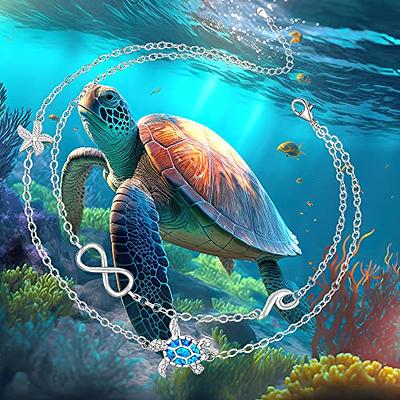 LOVGIFSET Blue Opal Sea Turtle Ankle Bracelet Multilayer Turtle Anklet Sea  Turtles Ankle Bracelets for Women Anklets Sterling Silver Boho Foot Jewelry  - Yahoo Shopping