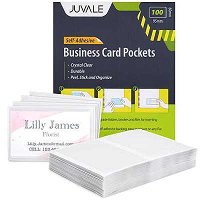 IMAGAME Clear Adhesive 3 x 5 Index Card Pockets with Top Open for  Loading, 50 Pack, Plastic Labels Holders for Storage Bins and Library Card,  Ideal Card Holder for Organizing and Protecting