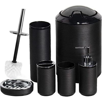 CERBIOR Bathroom Accessories Set Bath Ensemble Includes Soap Dispenser,  Toothbrush Holder, Tumbler, Soap Dish for Decorative Countertop and  Housewarming Gift (Grey) 