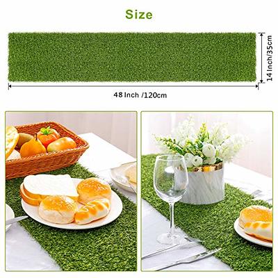 35*120cm Artificial Grass Dining Table Runner, Green Grass Table