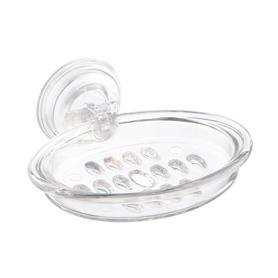 iDesign Everett Push Lock Suction Soap Dish Silver