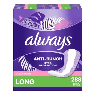 Always Xtra Protection Daily Feminine Panty Liners for Women, Long Length,  Light Clean Scent, 72 Count x 4 Packs (288 Count Total) - Yahoo Shopping