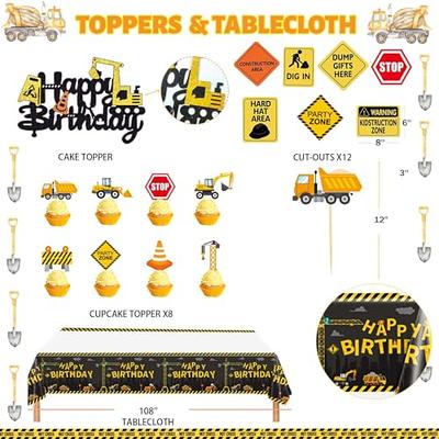 24 Styles, 24 PCS Construction Cupcake Toppers Dump Truck