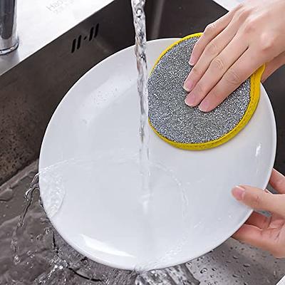 GDJGTA Double Sided Dishwashing Sponge Brush Pot Dishwashing Cleaning Cloth  Kitchen Household Dishwashing Towel Oil and Dir Removal Strong Dishwashing  Cloth Metal for Jewelry (B, One Size) - Yahoo Shopping