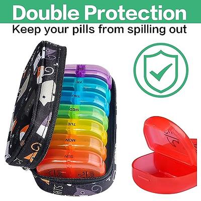 KOVIUU Weekly Pill Organizer Travel, Large Pill Box 7 Day 2 Times a Day,  Daily Pill Case with Rotatable Handle, Am Pm Pill Holder Container for